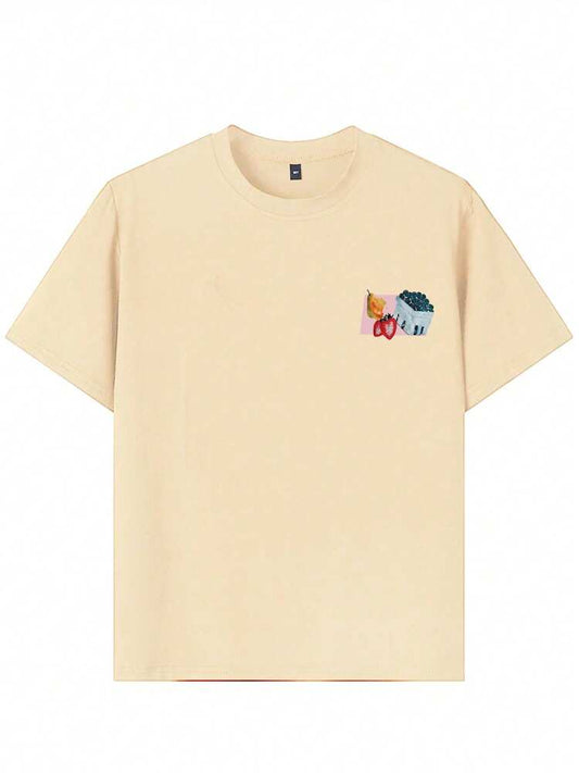 1pc Girls' Floral Print Short Sleeve T-Shirt, Lightweight Youth Casual Summer Top for Beach Days, Outdoor Play, and Everyday Wear